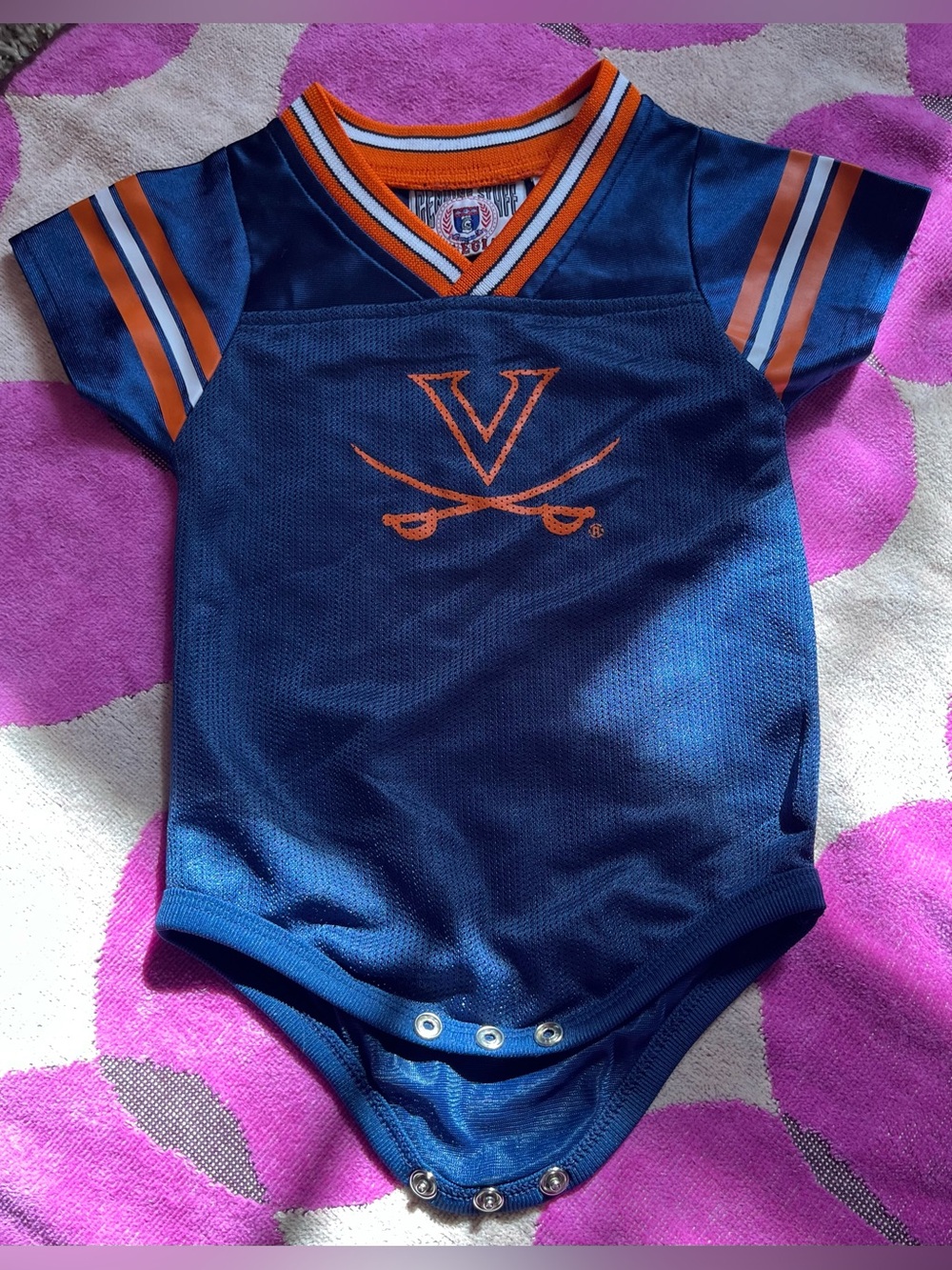 Y2K Retro Vintage Infant UVA Football Jersey Onesie